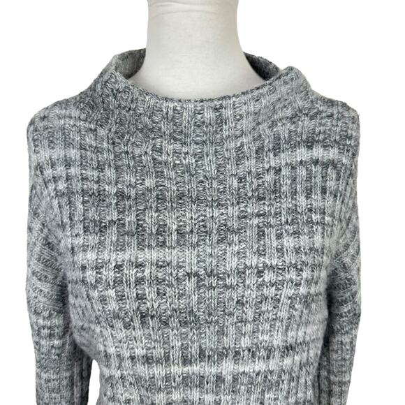 Old Navy Heather Gray Mock Neck Rib Knit Long Sleeve Cuffed Tunic Sweater - Picture 5 of 10